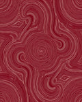 Crimson Swirl Abstract Topographical Rug