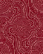 Crimson Swirl Abstract Topographical Rug