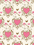 Pink Heart Ornate Scrollwork Romance Rug