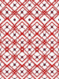 Crimson Lattice Floral Diamond Rug