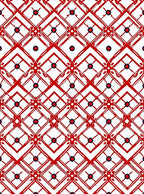 Crimson Lattice Floral Diamond Rug
