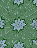 Forest Green White Leaf Mandala Rug