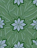 Forest Green White Leaf Mandala Rug