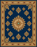 Majestic Navy Gold Floral Medallion Rug