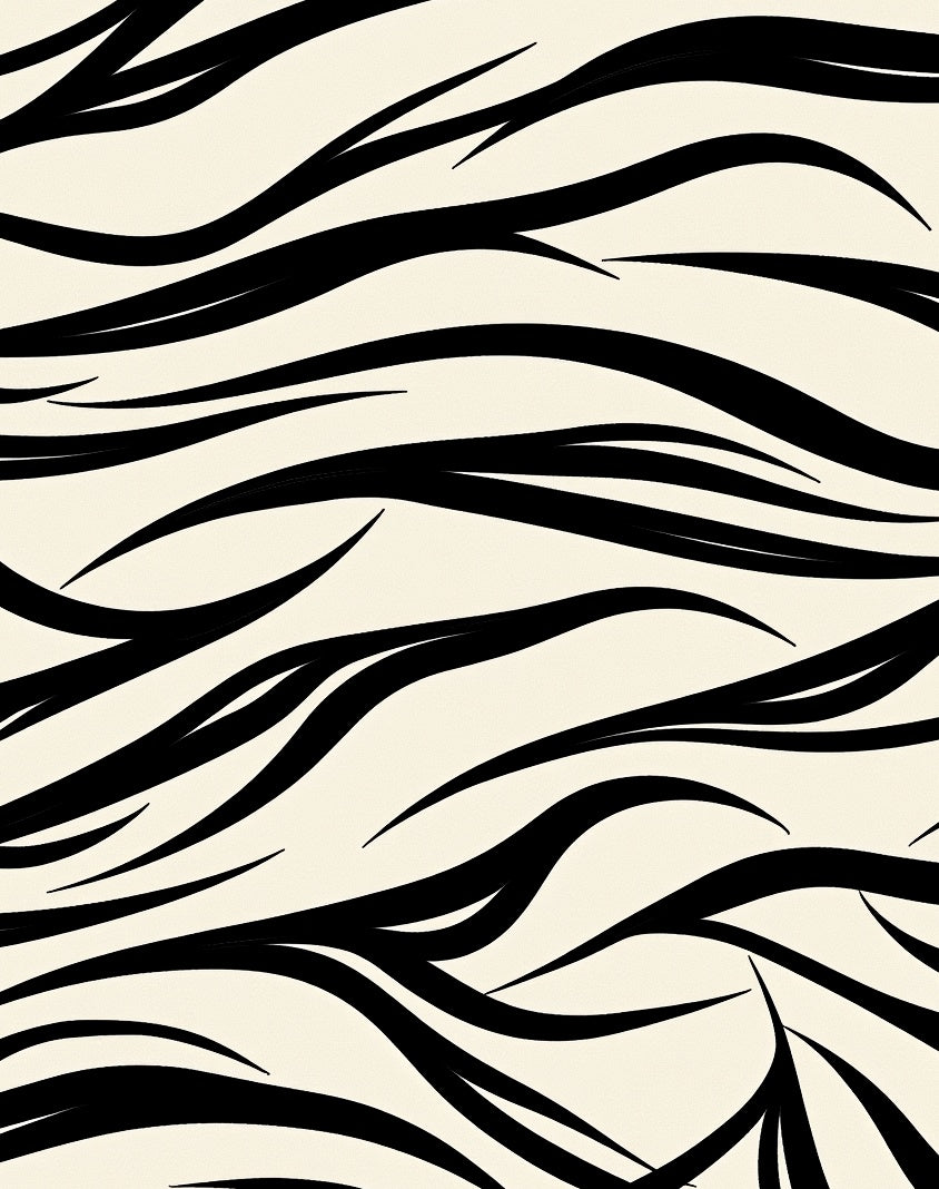 Bold Black Abstract Curve Rug