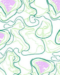 Soft Green Swirls Abstract Lilac Shapes Rug