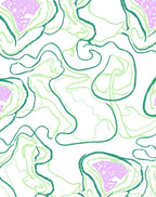 Soft Green Swirls Abstract Lilac Shapes Rug