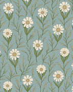 White Daisy Floral Garden Rug
