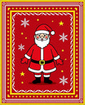 Whimsical Red Santa Claus Snowflakes Rug