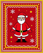 Whimsical Red Santa Claus Snowflakes Rug