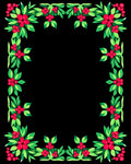 Vibrant Red Berry Foliage Border Rug