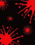 Crimson Splatter Abstract Comets Rug