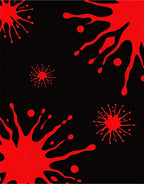 Crimson Splatter Abstract Comets Rug