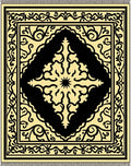 Cream Black Medallion Arabesque Rug