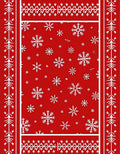 Red White Snowflake Festive Borders Rug