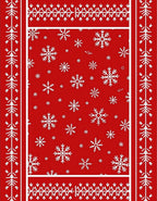 Red White Snowflake Festive Borders Rug