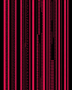 Bold Pink Vertical Dash Stripes Rug