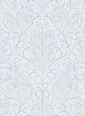 Pale Blue Floral Vine Damask Rug