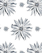 Monochrome Floral Bloom Repeat Rug