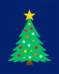 Bright Star Tree Festive Ornaments Home Rug