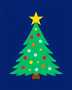 Bright Star Tree Festive Ornaments Home Rug