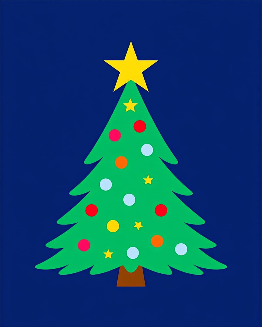Bright Star Tree Festive Ornaments Home Rug