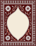Crimson Floral Border Medallion Cream Rug