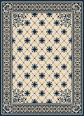 Navy Blue Floral Medallion Lattice Rug