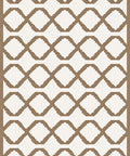 Brown and White Geometric Diamond Rug