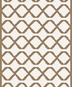 Brown and White Geometric Diamond Rug