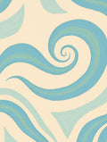 Aqua Wave Scroll Rug