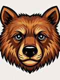 Fierce Brown Bear Stylized Portrait Rug