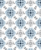 Light Blue Floral Medallion Geometric Rug