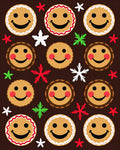 Gingerbread Smiley Faces With Stars Rug