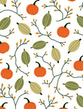 Autumn Pumpkin Vine Botanical Print Rug