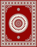 Rich Red Sunburst Medallion Rug