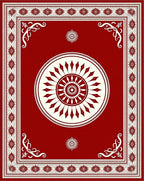 Rich Red Sunburst Medallion Rug