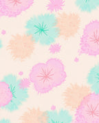 Pastel Feathered Floral Burst Rug