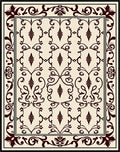 Deep Red Floral Baroque Lace Rug