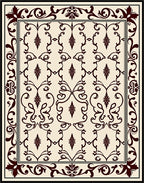 Deep Red Floral Baroque Lace Rug