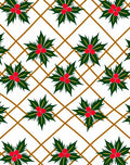 Green Red Holly Lattice Rug
