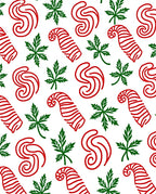 Red Green Swirl Candy Cane Leaves Rug