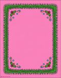 Pink Floral Pinecone Border Rug