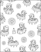 Cute Elf Holiday Character Collection Rug