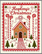 Gingerbread House Red Candy Cane Christmas Rug
