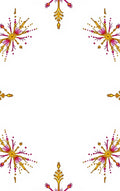Golden Magenta Starburst Floral Corner Rug