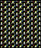 Playful Alien Icons Geometric Repeating Rug