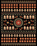 Terracotta Brown Folkloric House Medallion Rug