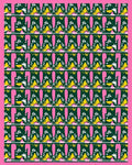 Playful Yellow Flamingo Pink Geometric Rug