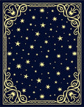 Cosmic Starry Night Celestial Border Rug